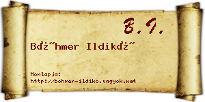 Böhmer Ildikó névjegykártya