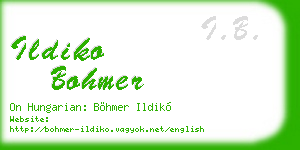 ildiko bohmer business card
